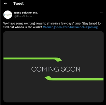 Example of "coming soon" social media posts
